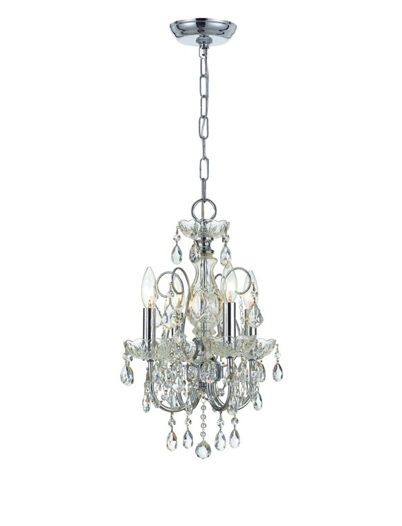 Crystorama Imperial 4 Light Hand Cut Crystal Polished Chrome Mini Chandelier 3224-CH-CL-MWP