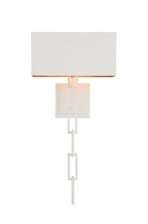 Crystorama Brian Patrick Flynn for Crystorama Alston 2 Light Matte White + Antique Gold Wall Mount 8682-MT-GA