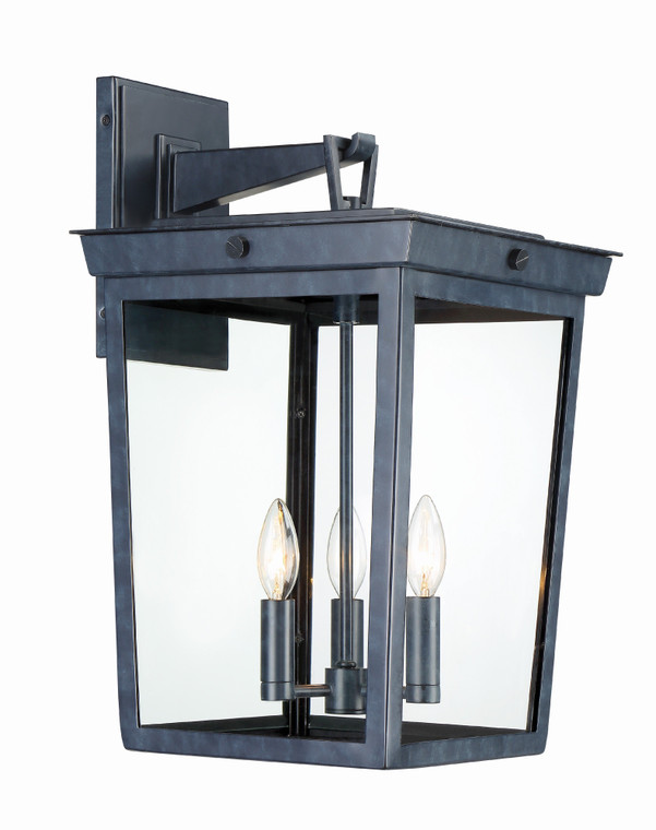 Crystorama Belmont 3 Light Graphite Outdoor Wall Mount BEL-A8063-GE