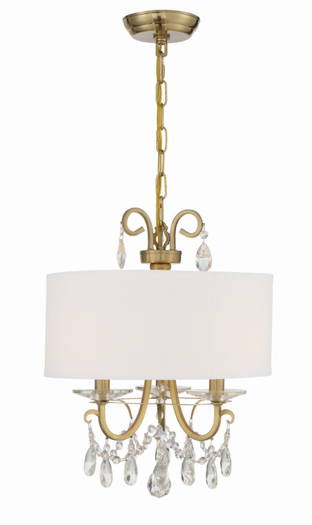 Crystorama Othello 3 Light Vibrant Gold Mini Chandelier 6623-VG-CL-MWP