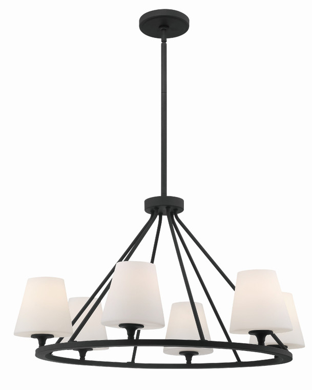 Crystorama Keenan 6 Light Black Forged Chandelier KEE-A3006-BF