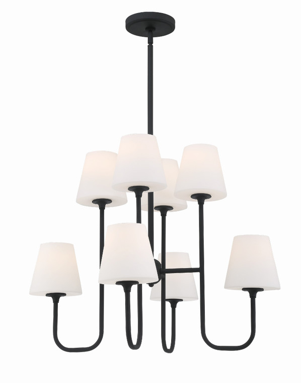 Crystorama Keenan 8 Light Black Forged Chandelier KEE-A3008-BF