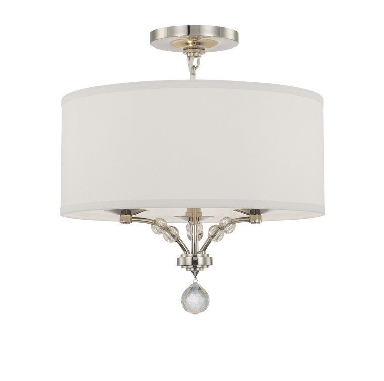 Crystorama Mirage 3 Light Polished Nickel Ceiling Mount 8005-PN_CEILING