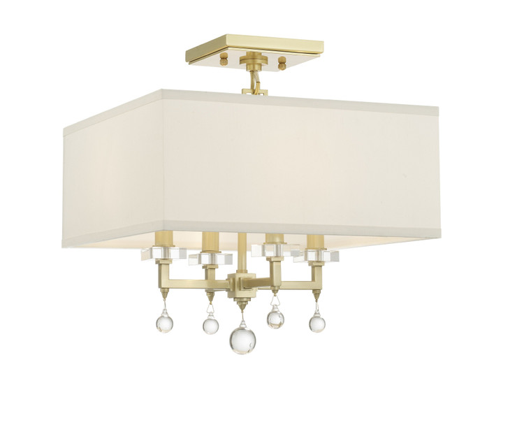 Crystorama Paxton 4 Light Aged Brass Ceiling Mount 8105-AG_CEILING