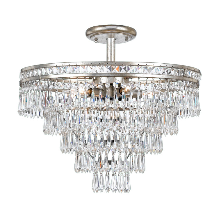 Crystorama Mercer 7 Light Hand Cut Crystal Olde Silver Ceiling Mount 5264-OS-CL-MWP_CEILING