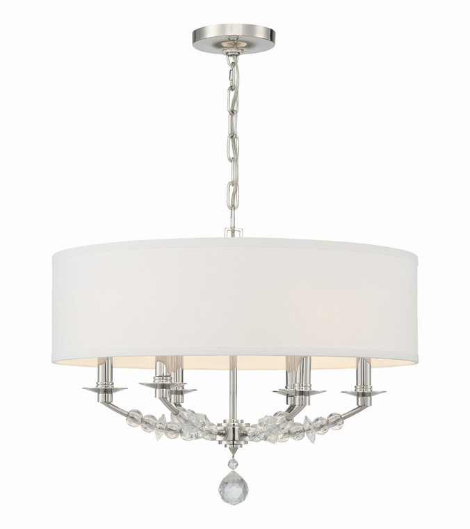 Crystorama Mirage 6 Light Polished Nickel Chandelier 8016-PN