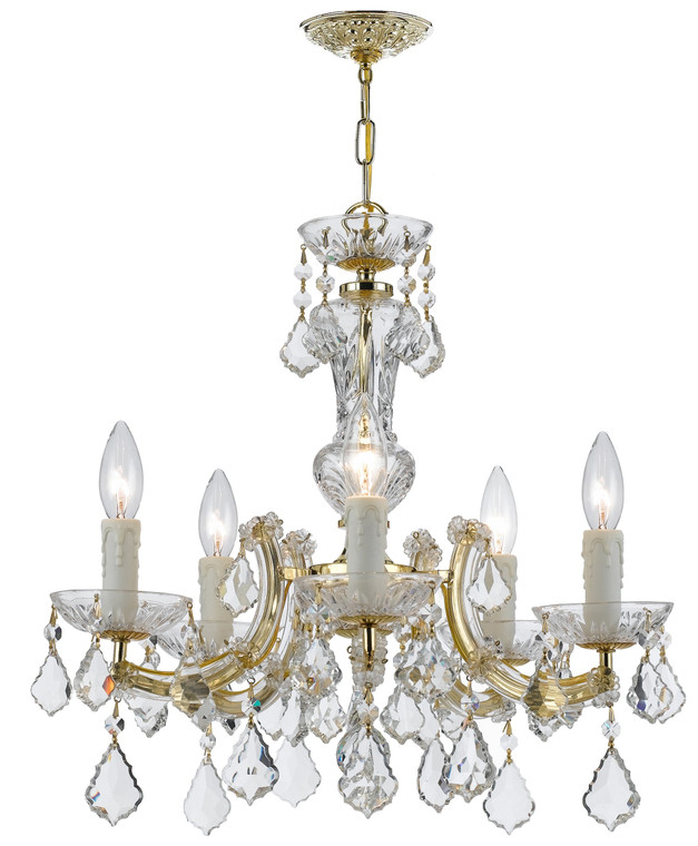 Crystorama Maria Theresa 5 Light Hand Cut Crystal Gold Mini Chandelier 4376-GD-CL-MWP