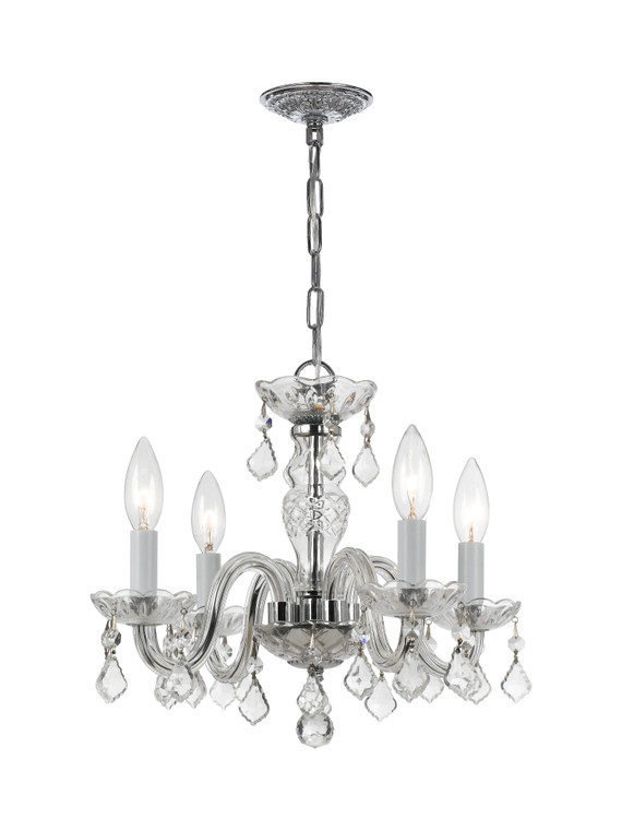 Crystorama Traditional Crystal 4 Light Spectra Crystal Polished Chrome Mini Chandelier 1064-CH-CL-SAQ