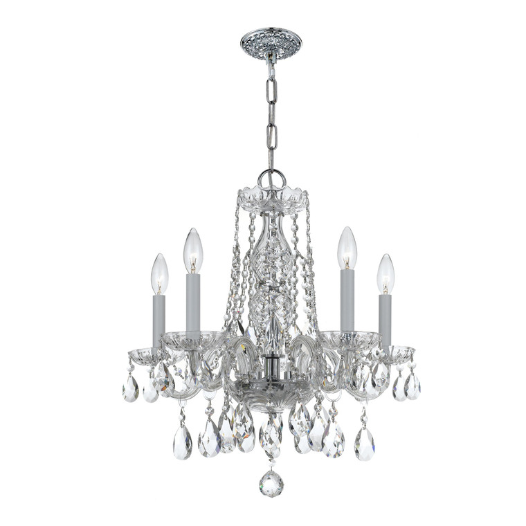 Crystorama Traditional Crystal 5 Light Hand Cut Crystal Polished Chrome Mini Chandelier 1061-CH-CL-MWP