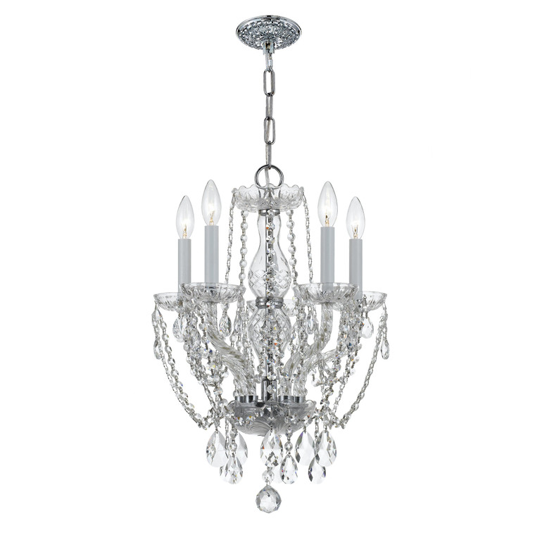 Crystorama Traditional Crystal 5 Light Spectra Crystal Polished Chrome Mini Chandelier 1129-CH-CL-SAQ