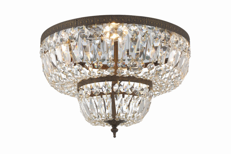 Crystorama Crystorama 4 Light Spectra Crystal English Bronze Ceiling Mount 718-EB-CL-SAQ