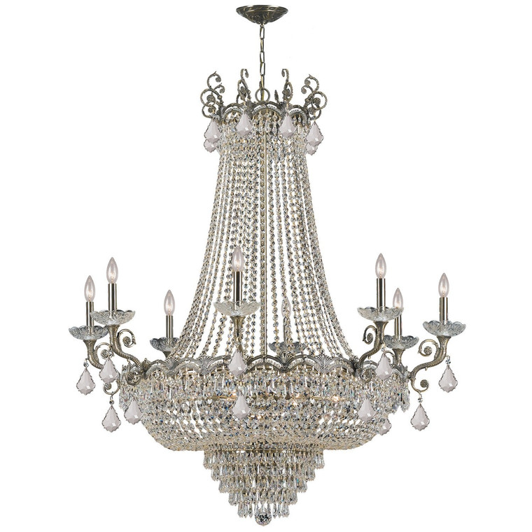 Crystorama Majestic 20 Light Hand Cut Crystal Historic Brass Chandelier 1488-HB-CL-MWP