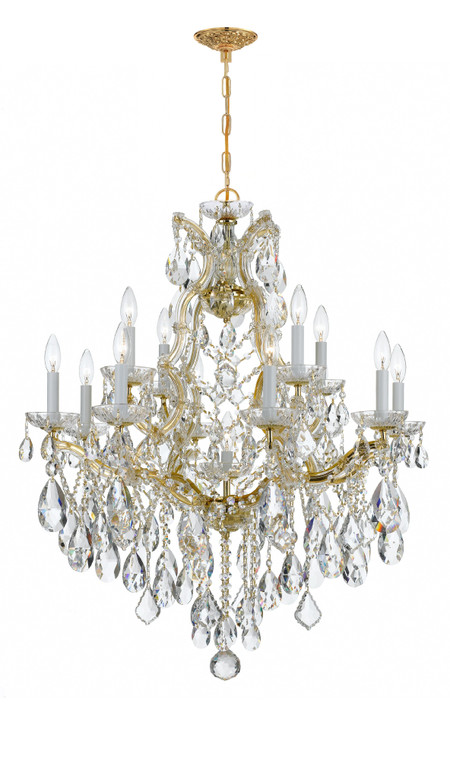 Crystorama Maria Theresa 13 Light Spectra Crystal Gold Chandelier 4413-GD-CL-SAQ