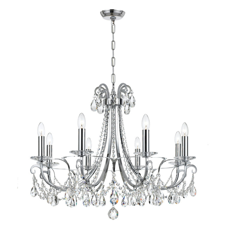 Crystorama Othello 8 Light Clear Crystal Polished Chrome Chandelier 6828-CH-CL-MWP