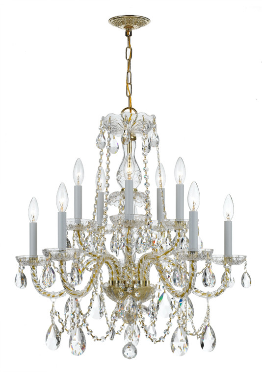 Crystorama Traditional Crystal 10 Light Spectra Crystal Polished Brass Chandelier 1130-PB-CL-SAQ