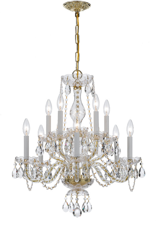 Crystorama Traditional Crystal 10 Light Spectra Crystal Polished Brass Chandelier 5080-PB-CL-SAQ