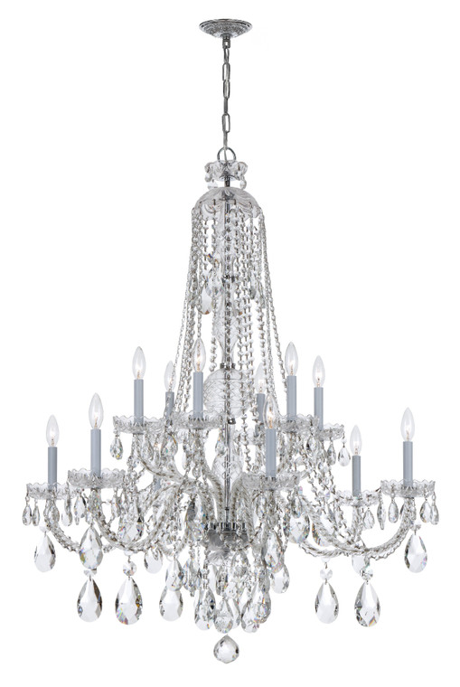Crystorama Traditional Crystal 12 Light Spectra Crystal Polished Chrome Chandelier 1112-CH-CL-SAQ