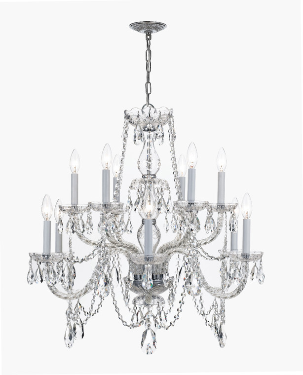 Crystorama Traditional Crystal 12 Light Spectra Crystal Polished Chrome Chandelier 1135-CH-CL-SAQ