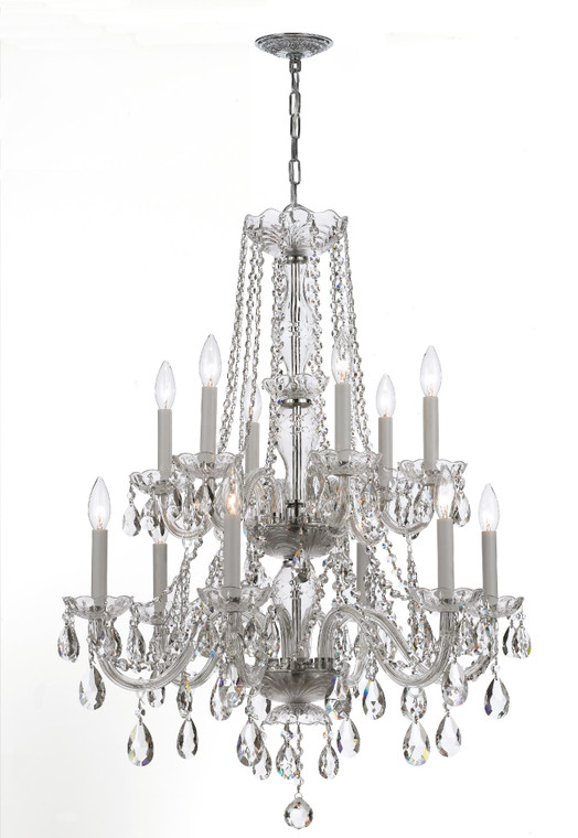 Crystorama Traditional Crystal 12 Light Spectra Crystal Polished Chrome Chandelier 1137-CH-CL-SAQ