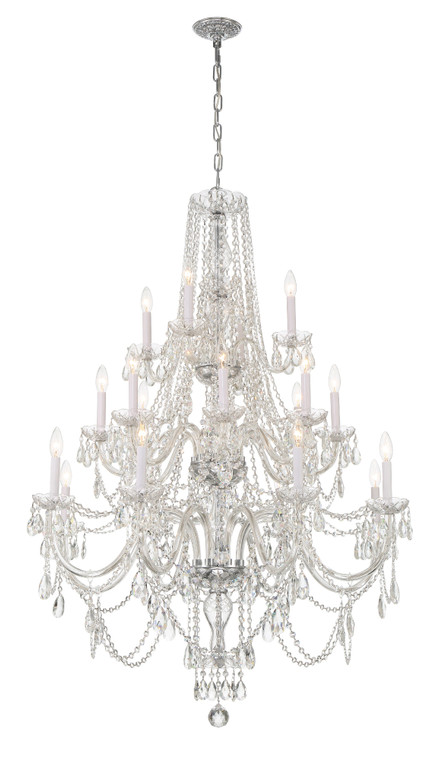 Crystorama Traditional Crystal 20 Light Polished Chrome Chandelier 1157-CH-CL-MWP