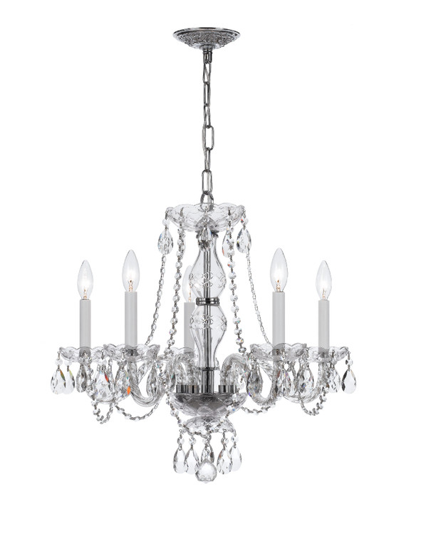 Crystorama Traditional Crystal 5 Light Spectra Crystal Polished Chrome Chandelier 5085-CH-CL-SAQ