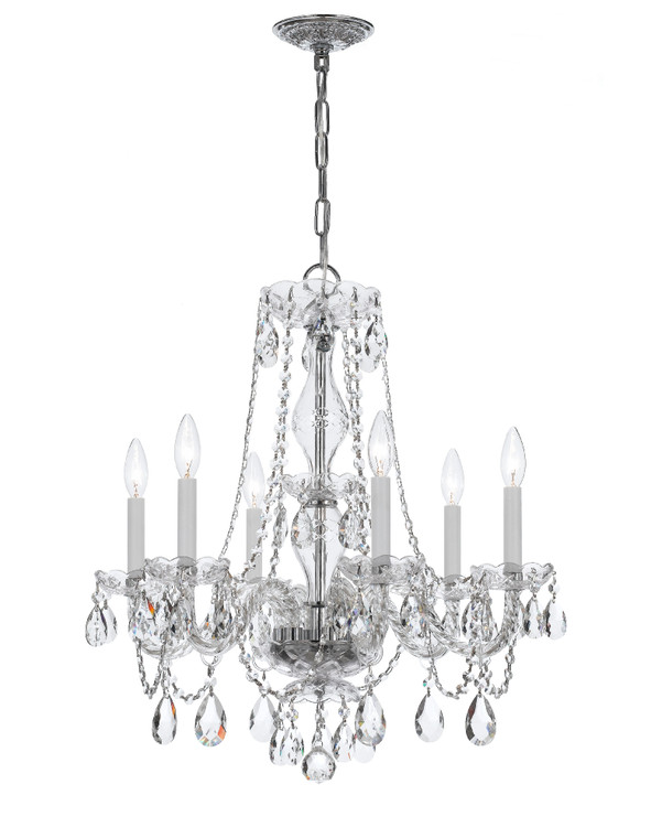 Crystorama Traditional Crystal 6 Light Spectra Crystal Polished Chrome Chandelier 5086-CH-CL-SAQ