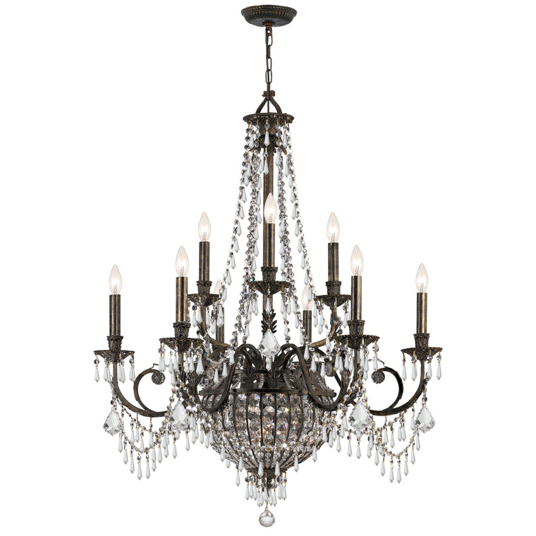 Crystorama Vanderbilt 12 Light Hand Cut Crystal English Bronze Chandelier 5168-EB-CL-MWP