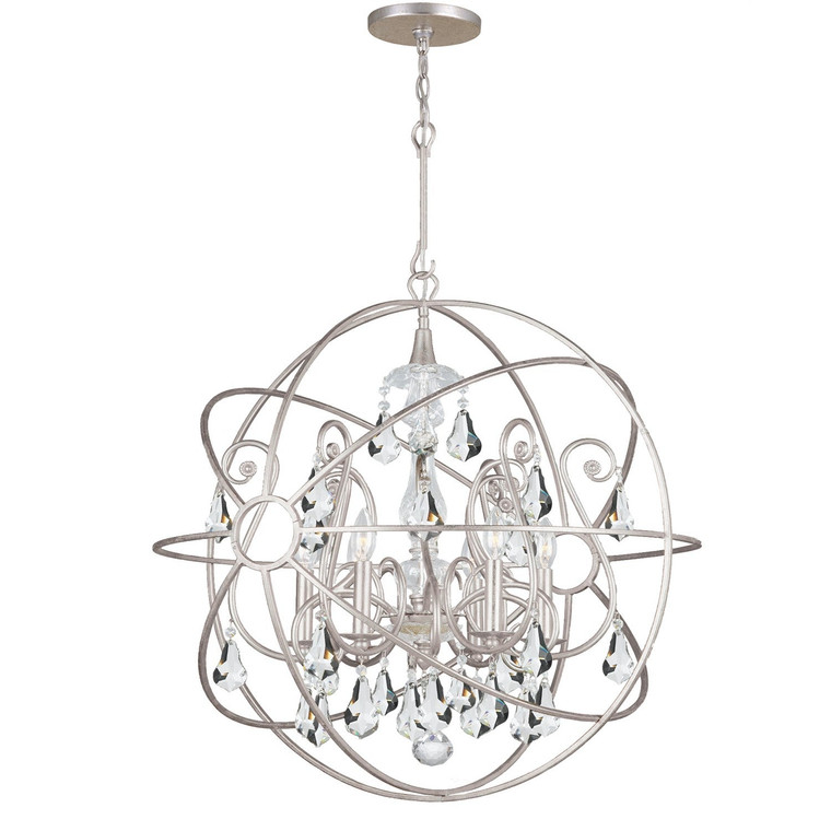 Crystorama Solaris 6 Light Crystal Olde Silver Sphere Chandelier 9028-OS-CL-MWP