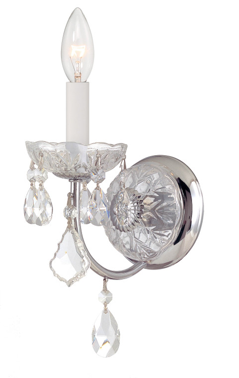 Crystorama Imperial 1 Light Spectra Crystal Polished Chrome Wall Mount 3221-CH-CL-SAQ