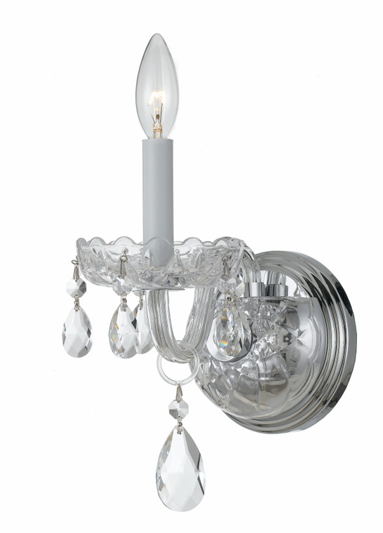 Crystorama Traditional Crystal 1 Light Spectra Crystal Polished Chrome Wall Mount 1031-CH-CL-SAQ