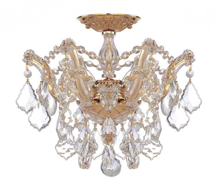 Crystorama Maria Theresa 3 Light Clear Crystal Gold Ceiling Mount 4430-GD-CL-S