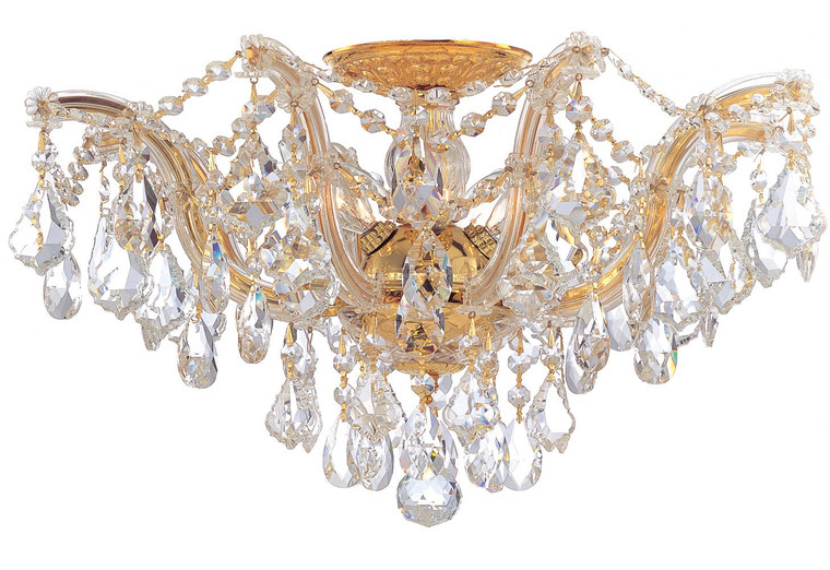 Crystorama Maria Theresa 5 Light Clear Crystal Gold Ceiling Mount 4437-GD-CL-S