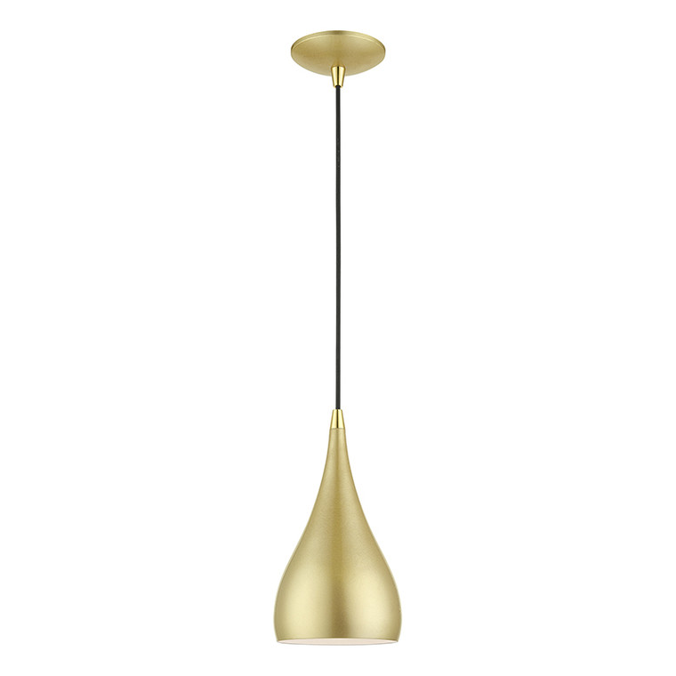 Livex Lighting Amador Collection  1 Light Soft Gold with Polished Brass Accents Mini Pendant in Soft Gold with Polished Brass Accents 41171-33