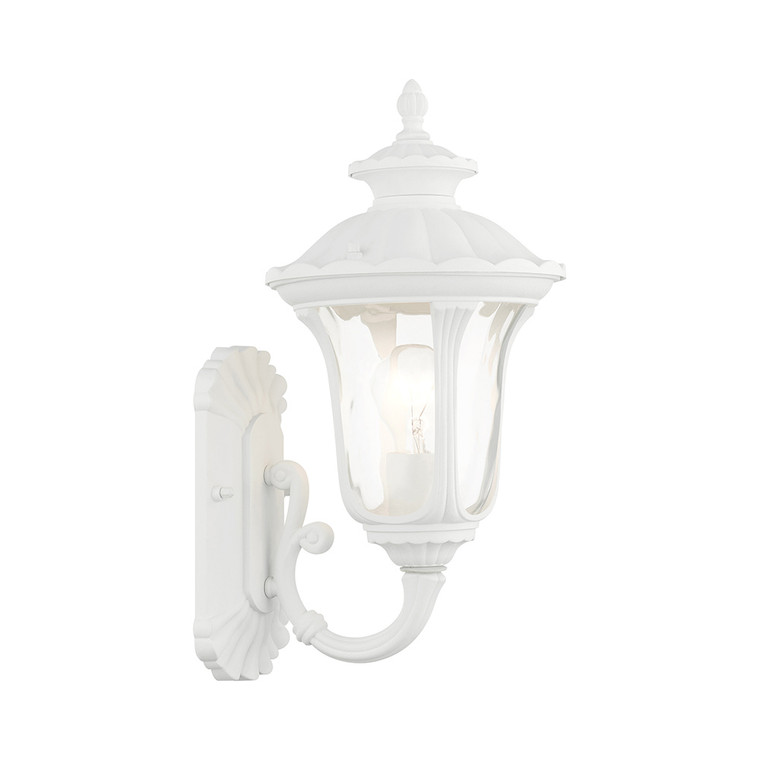 Livex Lighting Oxford Collection  1 Light Textured White Outdoor Wall Lantern in Textured White 7850-13