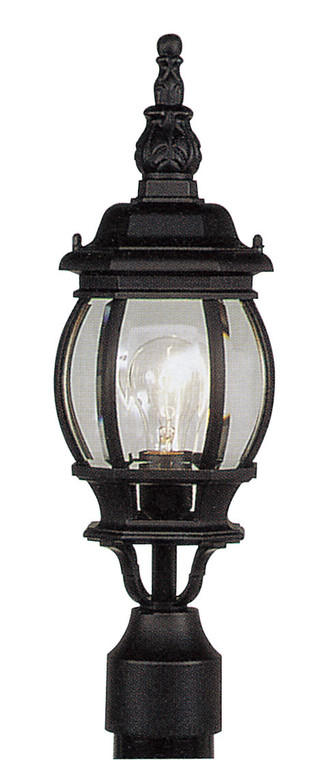 Livex Lighting Frontenac Collection  1 Light Textured Black Outdoor Post Top Lantern in Textured Black 7522-14