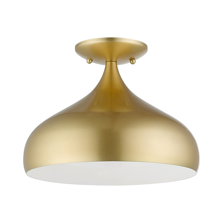 Livex Lighting Amador Collection  1 Light Soft Gold Semi-Flush Mount in Soft Gold 41050-33