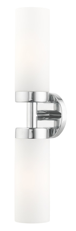 Livex Lighting Aero Collection  2 Light Polished Chrome ADA Vanity Sconce in Polished Chrome 15072-05