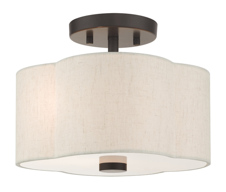 Livex Lighting Solstice Collection  2 Light English BronzeSemi Flush in English Bronze  58061-92