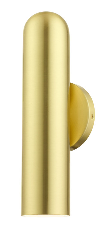 Livex Lighting Ardmore Collection  1 Light Satin BrassADA Single Sconce in Satin Brass with Polished Brass Accents 46750-12