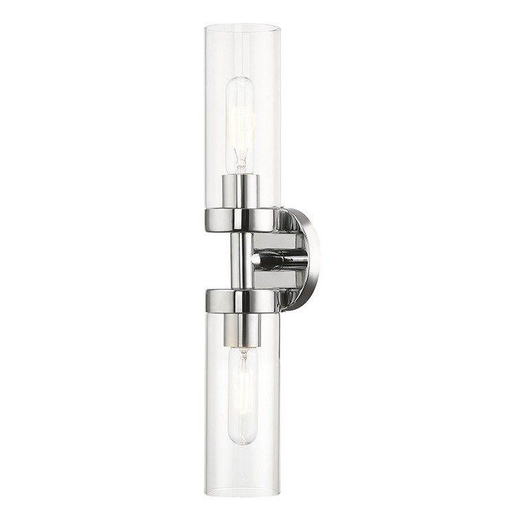 Livex Lighting Ludlow Collection  2 Light Polished Chrome ADA Vanity Sconce in Polished Chrome 16172-05