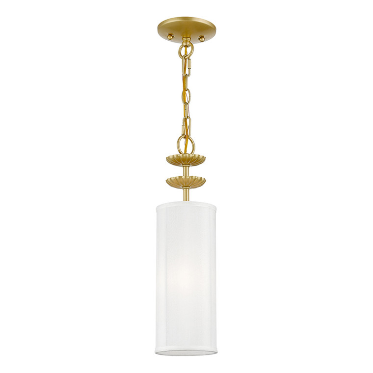 Livex Lighting Brookdale Collection  1 Light Soft Gold Mini Pendant in Soft Gold 42981-33