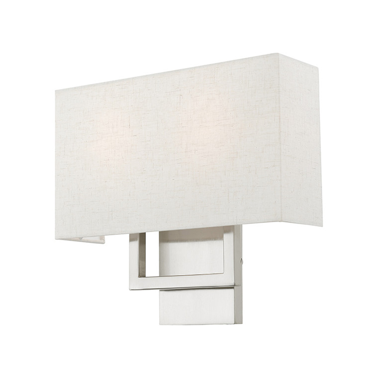 Livex Lighting Pierson Collection  2 Light Brushed Nickel ADA Sconce in Brushed Nickel 50994-91