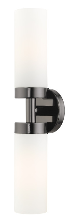 Livex Lighting Aero Collection  2 Light Black Chrome ADA Vanity Sconce in Black Chrome 15072-46