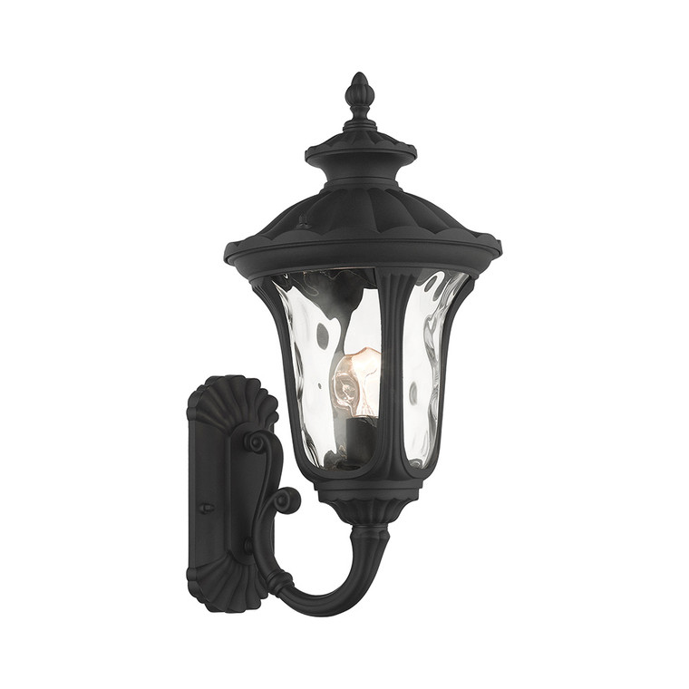 Livex Lighting Oxford Collection  1 Light Textured Black Outdoor Wall Lantern in Textured Black 7852-14
