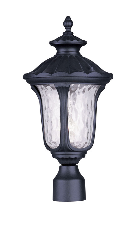 Livex Lighting Oxford Collection  1 Light Textured Black Outdoor Post Top Lantern in Textured Black 7855-14