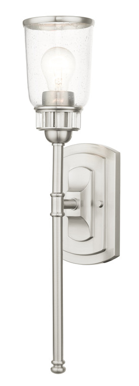 Livex Lighting Lawrenceville Collection  1 Light Brushed Nickel Single Sconce in Brushed Nickel 10511-91