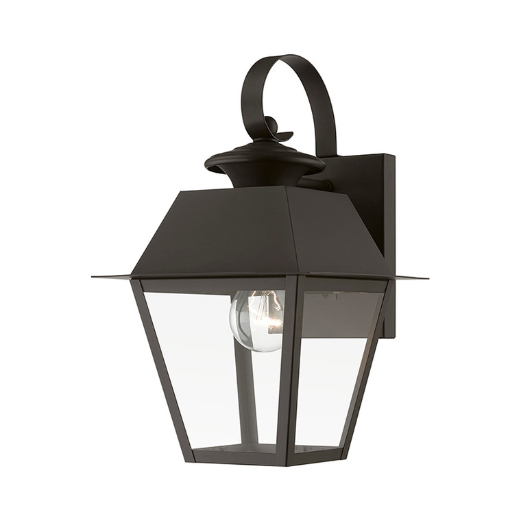 Livex Lighting Wentworth Collection  1 Light Bronze Outdoor Small Wall Lantern in Bronze 27212-07