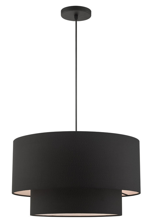 Livex Lighting Bainbridge Collection  3 Light Black Pendant in Black  45668-04