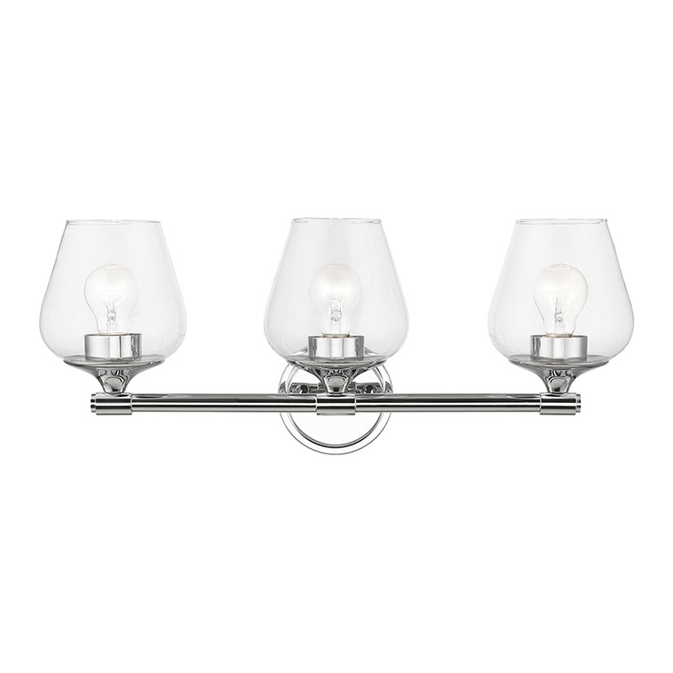 Livex Lighting Willow Collection  3 Light Polished Chrome Vanity Sconce in Polished Chrome 17473-05