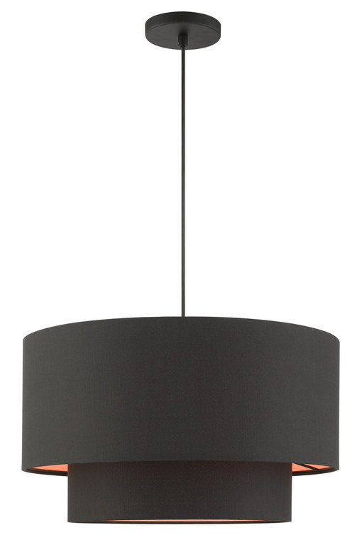 Livex Lighting Sentosa Collection  3 Light Black Pendant in Black  45618-04
